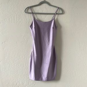Satin purple lavender strap mini dress